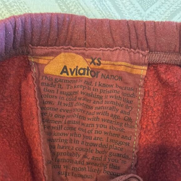 Aviator Nation Women’s Maroon Joggers with Colored Embroidered Side Stripes - XS - Picture 4 of 7